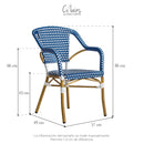 Silla Amelie Azul con Blanco