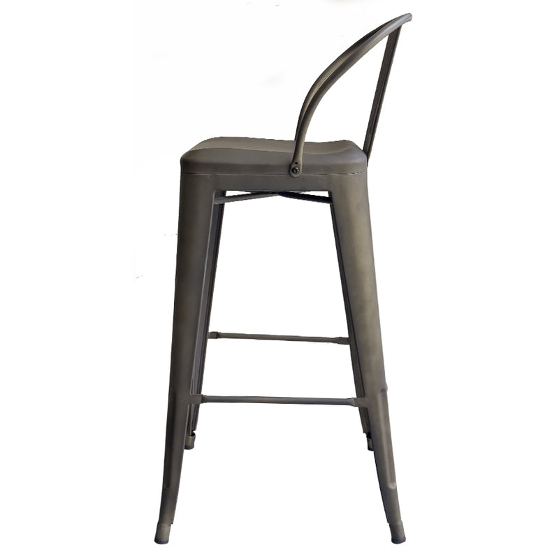 Banco Velvet Gun Metal de 75cm