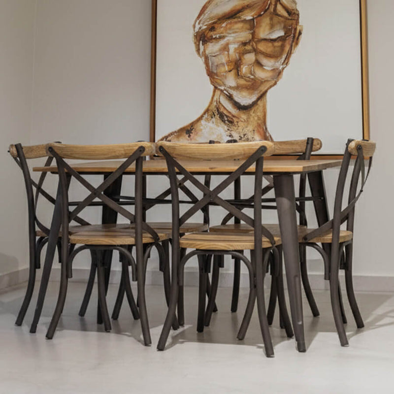 Juego de Comedor Industry 6 Sillas Con Mesa