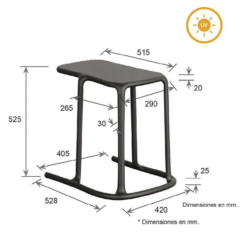 Mesa Lateral Uno Negro