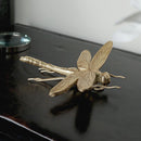 Figura Decorativa de Pared, Libélula en Resina Acabado Dorado III