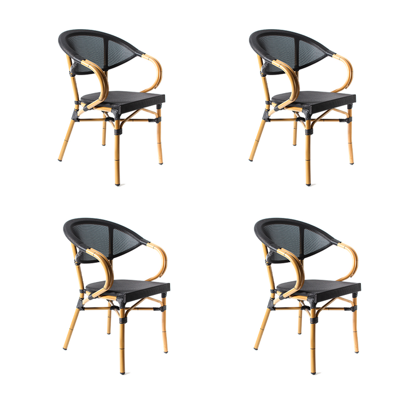 Set de 4 sillas Napoleón Negro