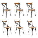 Set de 6 Sillas Crossback Gun Metal
