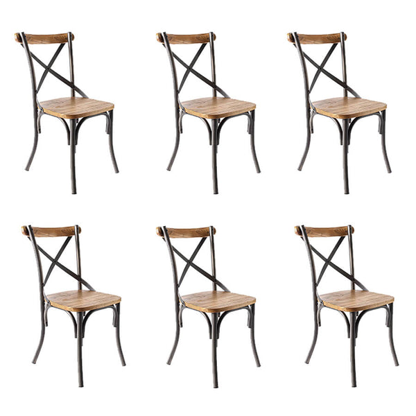 Set de 6 Sillas Crossback Gun Metal