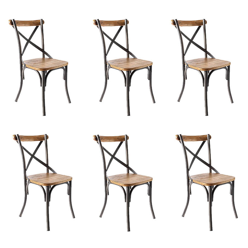 Set de 6 Sillas Crossback Gun Metal
