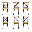 Set de 6 Sillas Crossback Negra