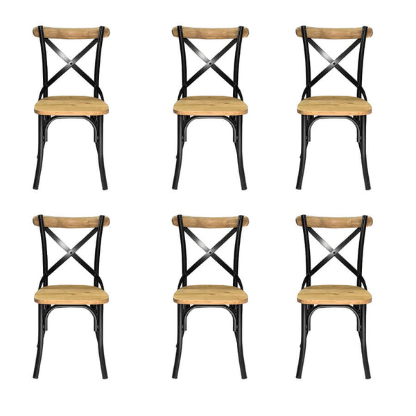 Set de 6 Sillas Crossback Negra