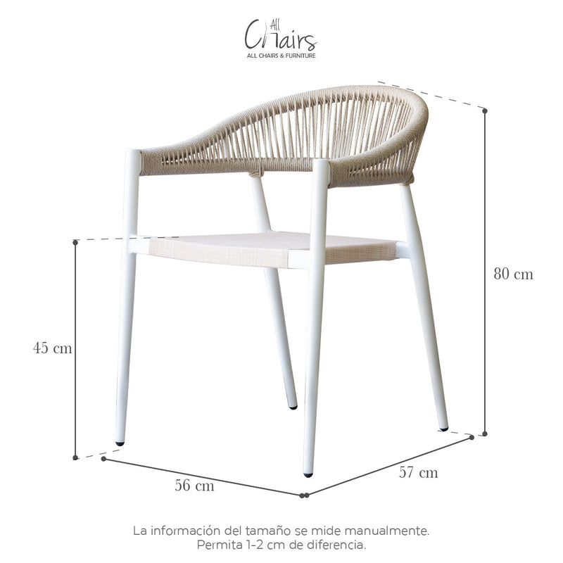 Silla Sicilia Beige con blanco