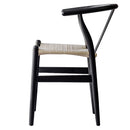 Set de 2 Sillas Wishbone Negra con Beige Réplica