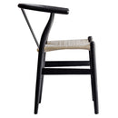 Set de 2 Sillas Wishbone Negra con Beige Réplica