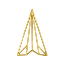 Avión Decorativo de Origami En Alambrón Dorado