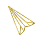 Avión Decorativo de Origami En Alambrón Dorado
