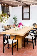 Set de 2 Sillas Wishbone Negra con Beige Réplica