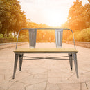 Banca Industry  Tipo Tolix con Respaldo Asiento de Madera