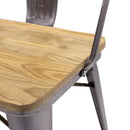 Banca Industry  Tipo Tolix con Respaldo Asiento de Madera