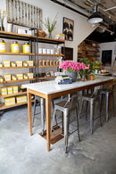 Banco Industry Tipo Tolix Gun Metal con Respaldo Altura 65cm