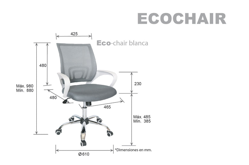 Silla de Oficina Eco-Chair Gris
