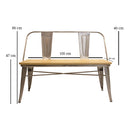 Banca Industry  Tipo Tolix con Respaldo Asiento de Madera