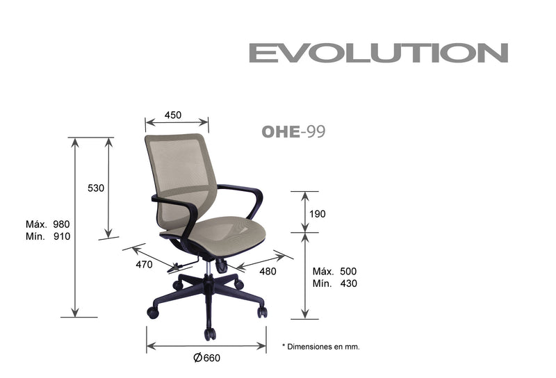Silla de Oficina Evolution Negro/Gris