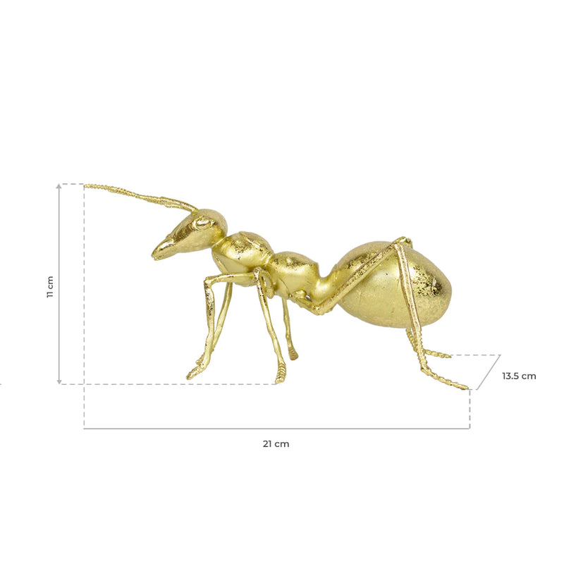 Figura Decorativa de Resina Ant Gold