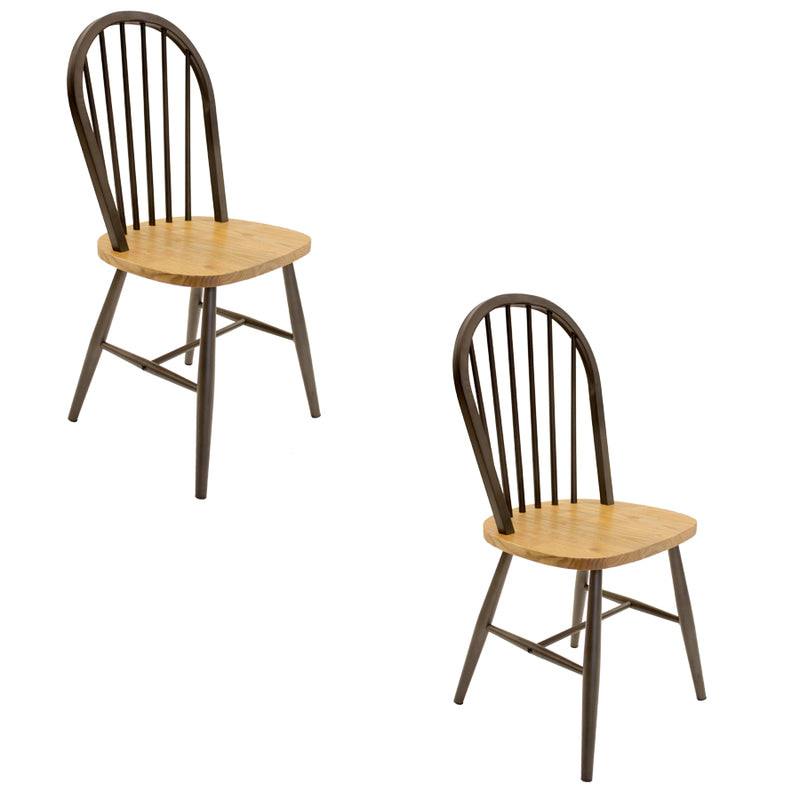 Set De 2 Sillas Windsor Redonda Gun Metal