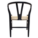 Set de 2 Sillas Wishbone Negra con Beige Réplica