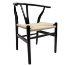 Set de 2 Sillas Wishbone Negra con Beige Réplica