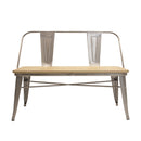 Banca Industry  Tipo Tolix con Respaldo Asiento de Madera