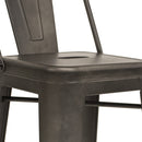 Banco Industry Tipo Tolix Gun Metal con Respaldo Altura 65cm