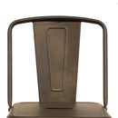 Banco Industry Tipo Tolix Gun Metal con Respaldo Altura 65cm