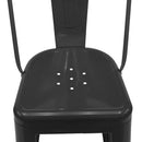 Set de 6 Bancos Industry Tipo Tolix Negro Respaldo de 40 cm