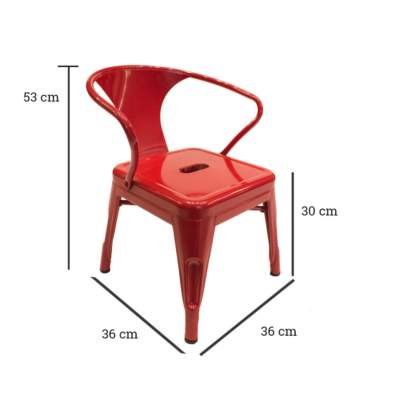 Silla Tipo Tolix Kids Roja