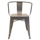 Silla Tipo Tolix Gun Metal con Braceras