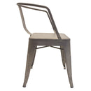 Silla Tipo Tolix Gun Metal con Braceras