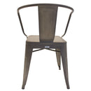 Silla Tipo Tolix Gun Metal con Braceras