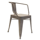 Silla Tipo Tolix Gun Metal con Braceras