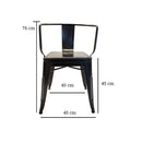 Silla Tipo Tolix Negro con Braceras