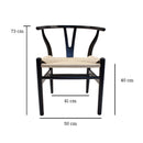 Set de 2 Sillas Wishbone Negra con Beige Réplica