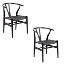 Set De 2 Sillas Wishbone Negra Réplica